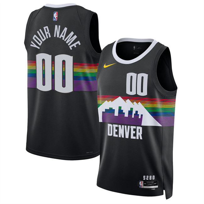 Men's Denver Nuggets Active Player Custom Black 2025/26 City Edition Stitched Basketball Jersey